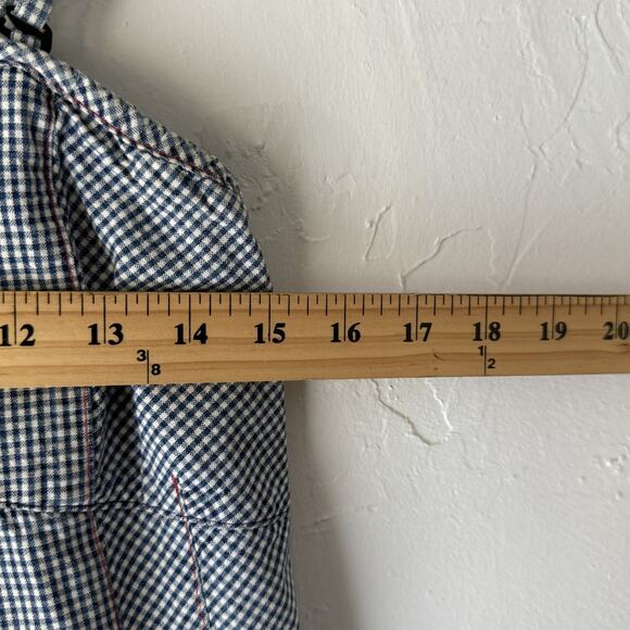 Garnet Hill Dress Vintage Cottage Medium‎ Blue Gingham Sleeveless Pockets - Picture 7 of 10